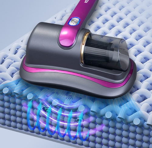 Aspiradora inalámbrica con esterilización UV para eliminar ácaros.
